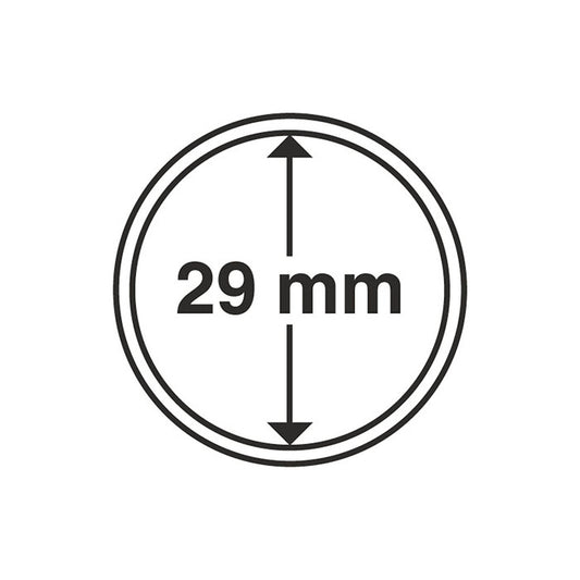Capsules pour pièces de monnaie diamètre intérieur 29 mm