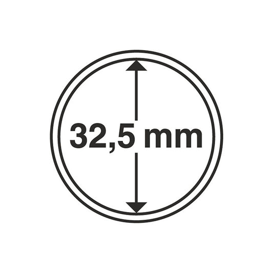 Capsules pour pièces de monnaie diamètre intérieur 32,5 mm