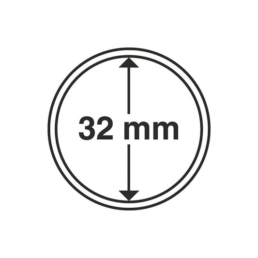 Capsules pour pièces de monnaie diamètre intérieur 32 mm