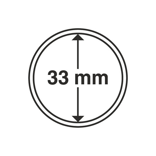 Capsules pour pièces de monnaie diamètre intérieur 33 mm