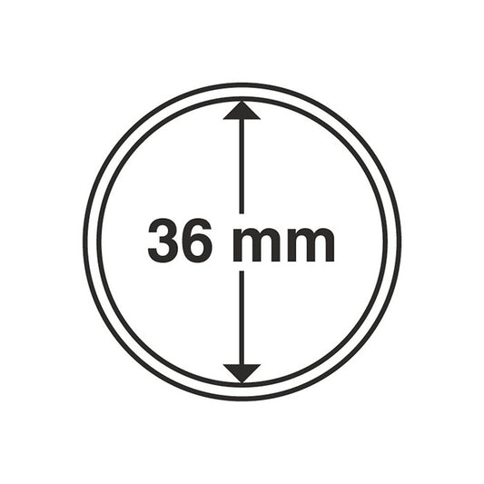Capsules pour pièces de monnaie diamètre intérieur 36 mm