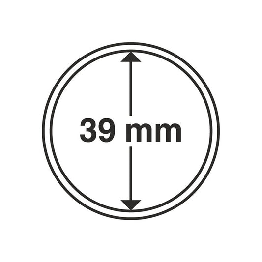 Capsules pour pièces de monnaie diamètre intérieur 39 mm