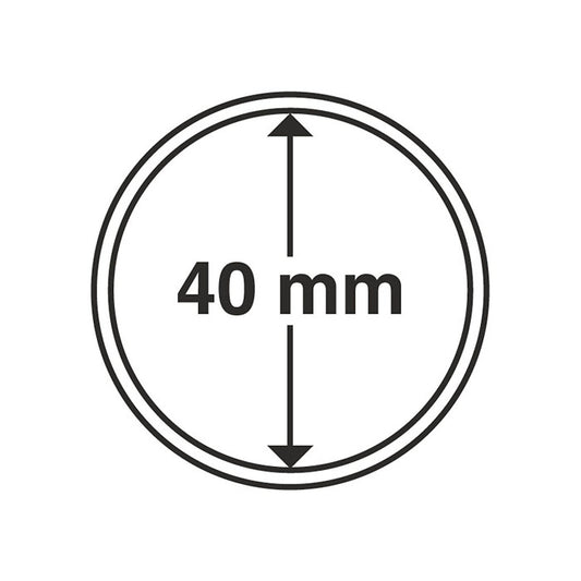 Capsules pour pièces de monnaie diamètre intérieur 40 mm
