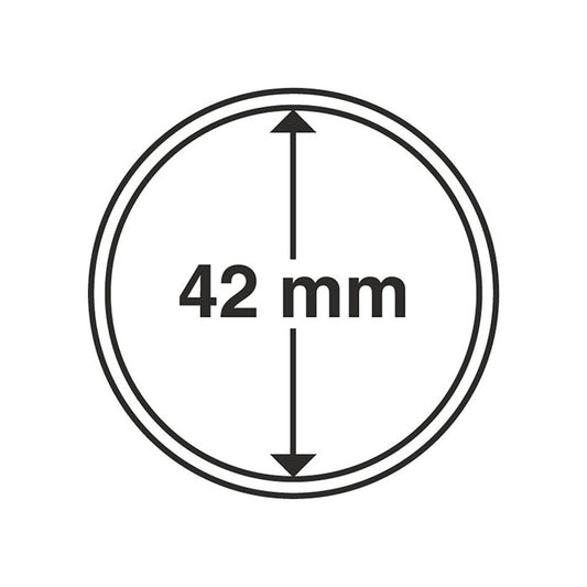 Capsules pour pièces de monnaie diamètre intérieur 42 mm