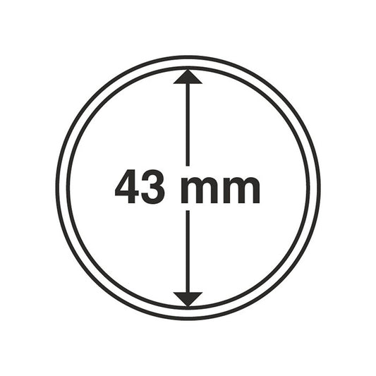 Capsules pour pièces de monnaie diamètre intérieur 43 mm