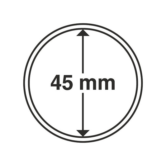 Capsules pour pièces de monnaie diamètre intérieur 45 mm