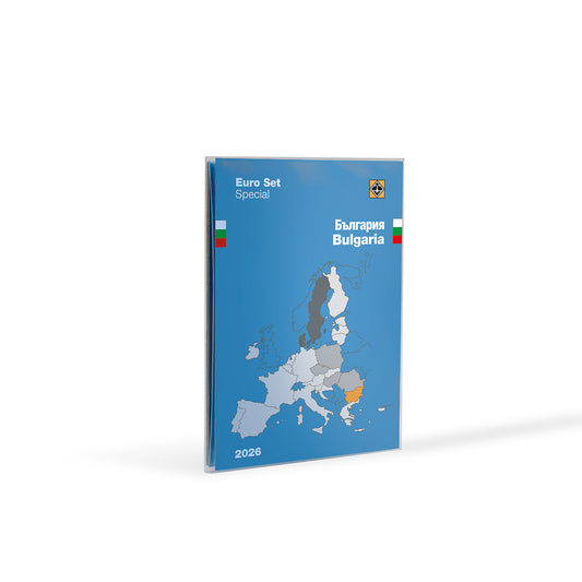 Carte de collection pour 1 Série de pièces d' Euro Bulgarie