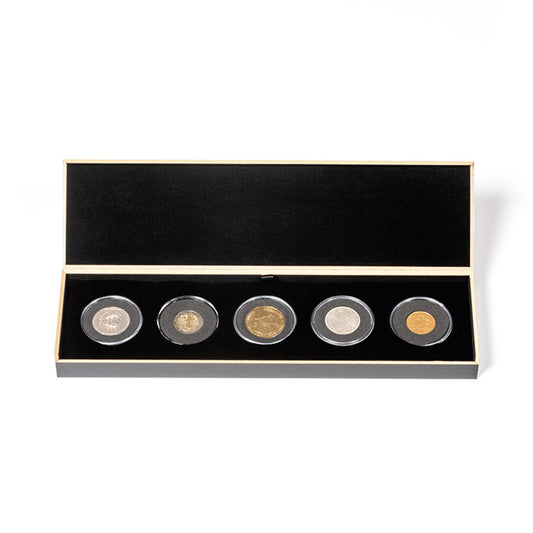 Ecrin Numismatique LUXOR pour cinq capsules de monnaie UNI GRIPS L