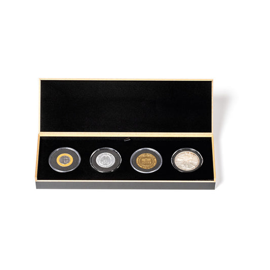 Ecrin Numismatique LUXOR pour quatre capsules de monnaie UNI GRIPS L