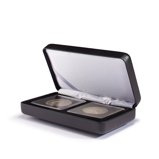 Ecrin Numismatique Nobile pour 2 Quadrum, 120x65 mm, noir