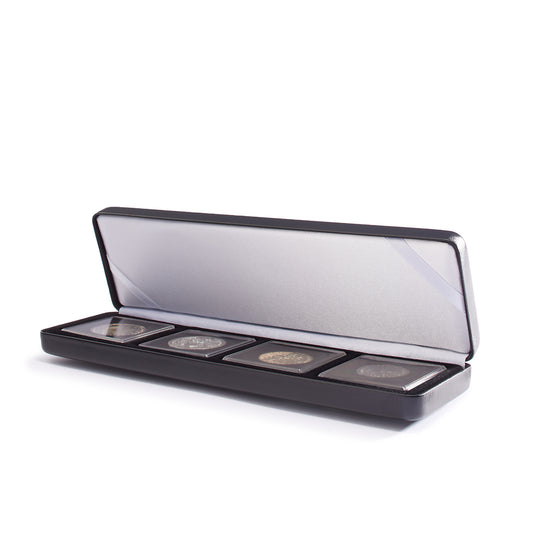 Ecrin Numismatique Nobile pour 4 Quadrum, 235x65 mm, noir