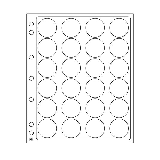 Feuilles en plastique Encap pour 24 capsules de diamètre intérieur de 36 à 37 mm