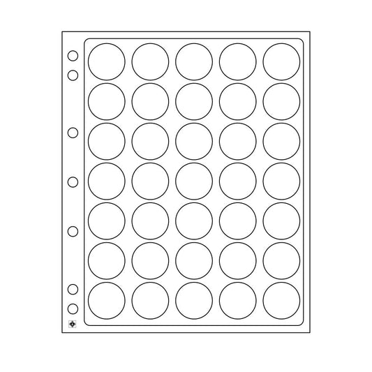 Feuilles en plastique Encap pour 35 capsules avec un diamètre de l'intérieur de 28 à 30mm