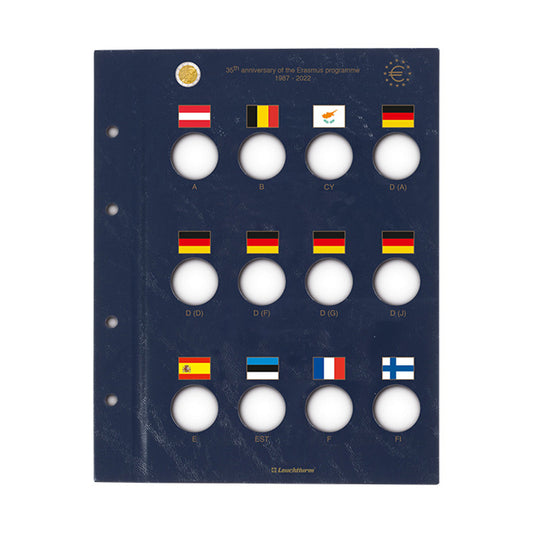 Feuilles VISTA p. classer 23 pièces commémoratives de 2 euros "Erasmus 2022"