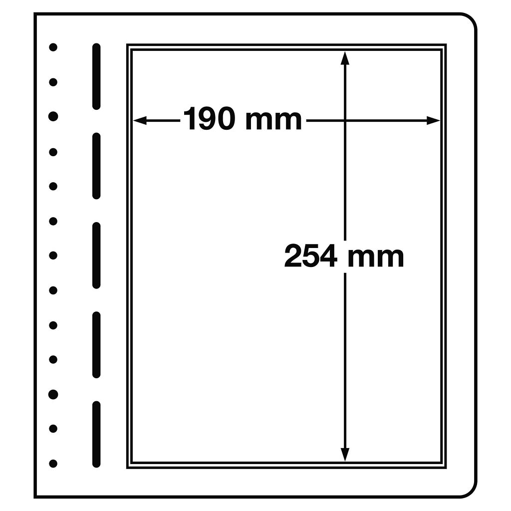 Leuchtturm feuilles neutres LB, 1 Compartiment – 190x254 mm