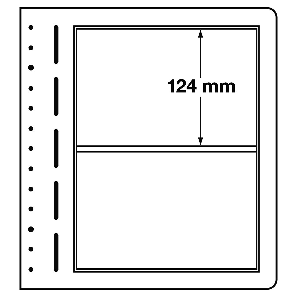 Leuchtturm feuilles neutres LB, 2 Compartiments – 190x124 mm