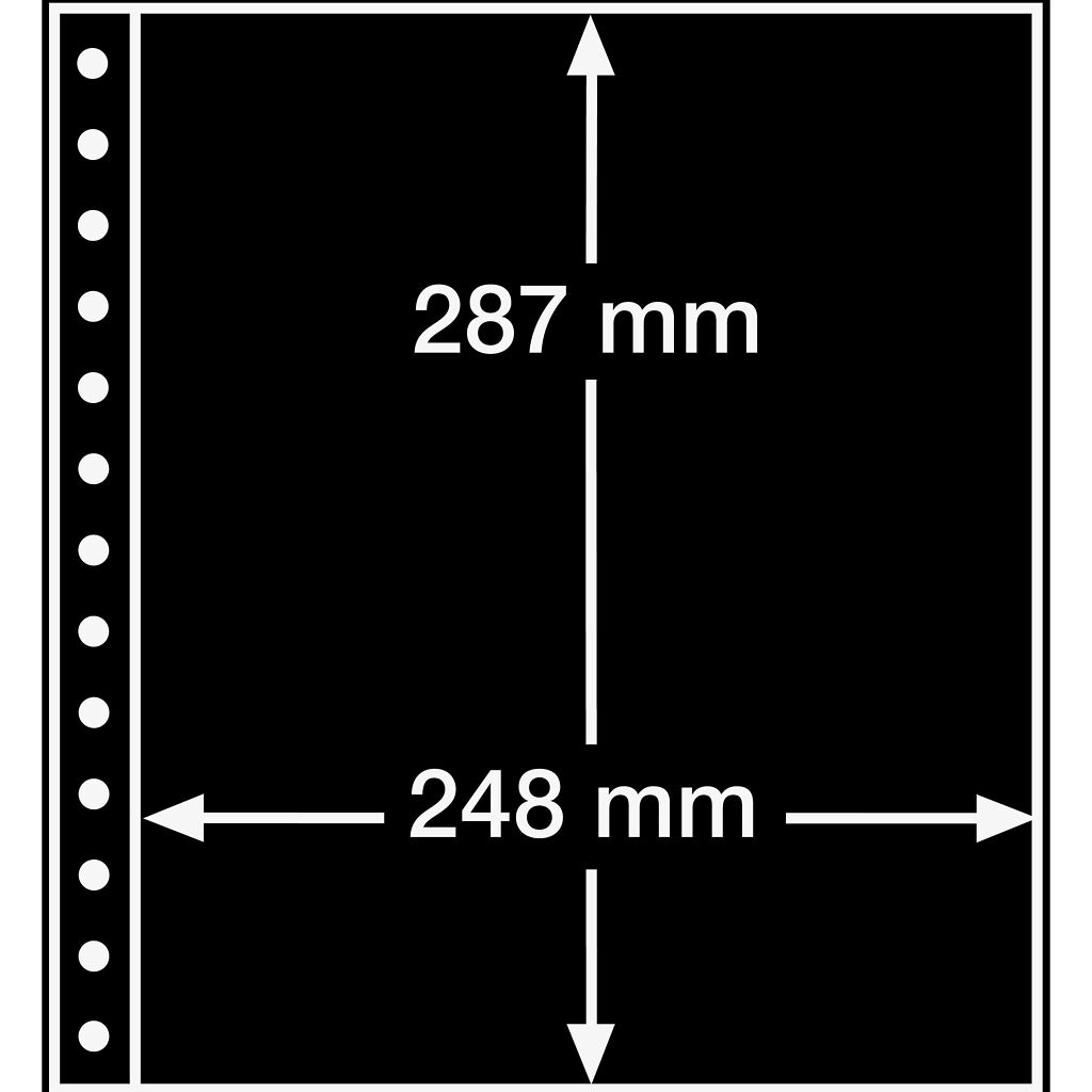 Leuchtturm feuilles R, 1 Compartiment, noir, paquet de 5