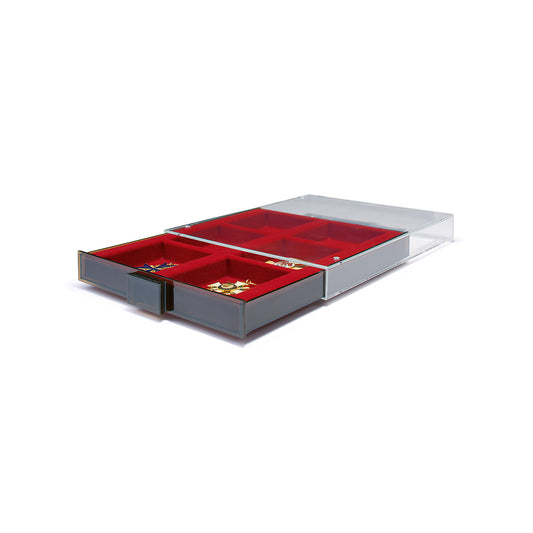 Médaillier MB 6 Compartiments carrés de format 86x86 mm, teinte fumée
