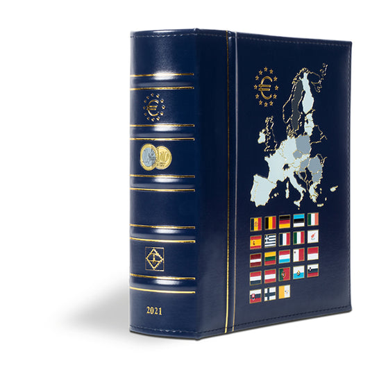 Vista album Euros millésimes 2021, avec étui de protection, bleu