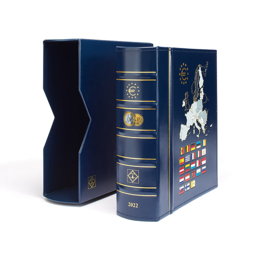 Vista album Euros millésimes 2022, avec étui de protection, bleu